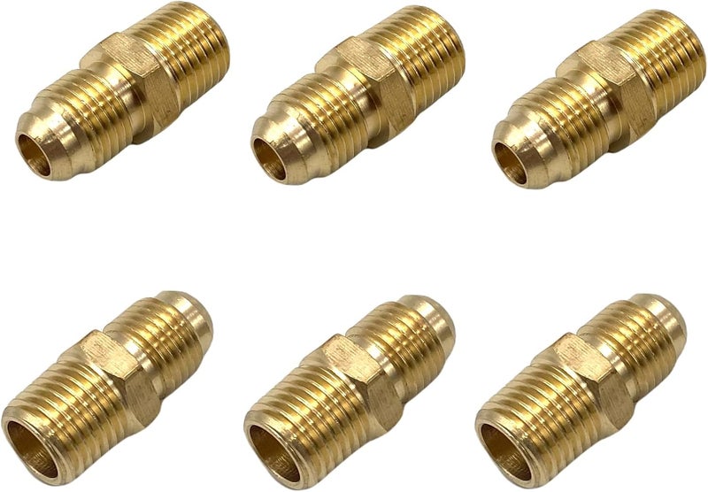 Bumugufu 6 Pcs Brass Couples Tube Fittings, 5/16 Inch Flare to 1/4 Inch NPT Male Tube Fittings for LP and Natural Gas and Fuel System - Image 5